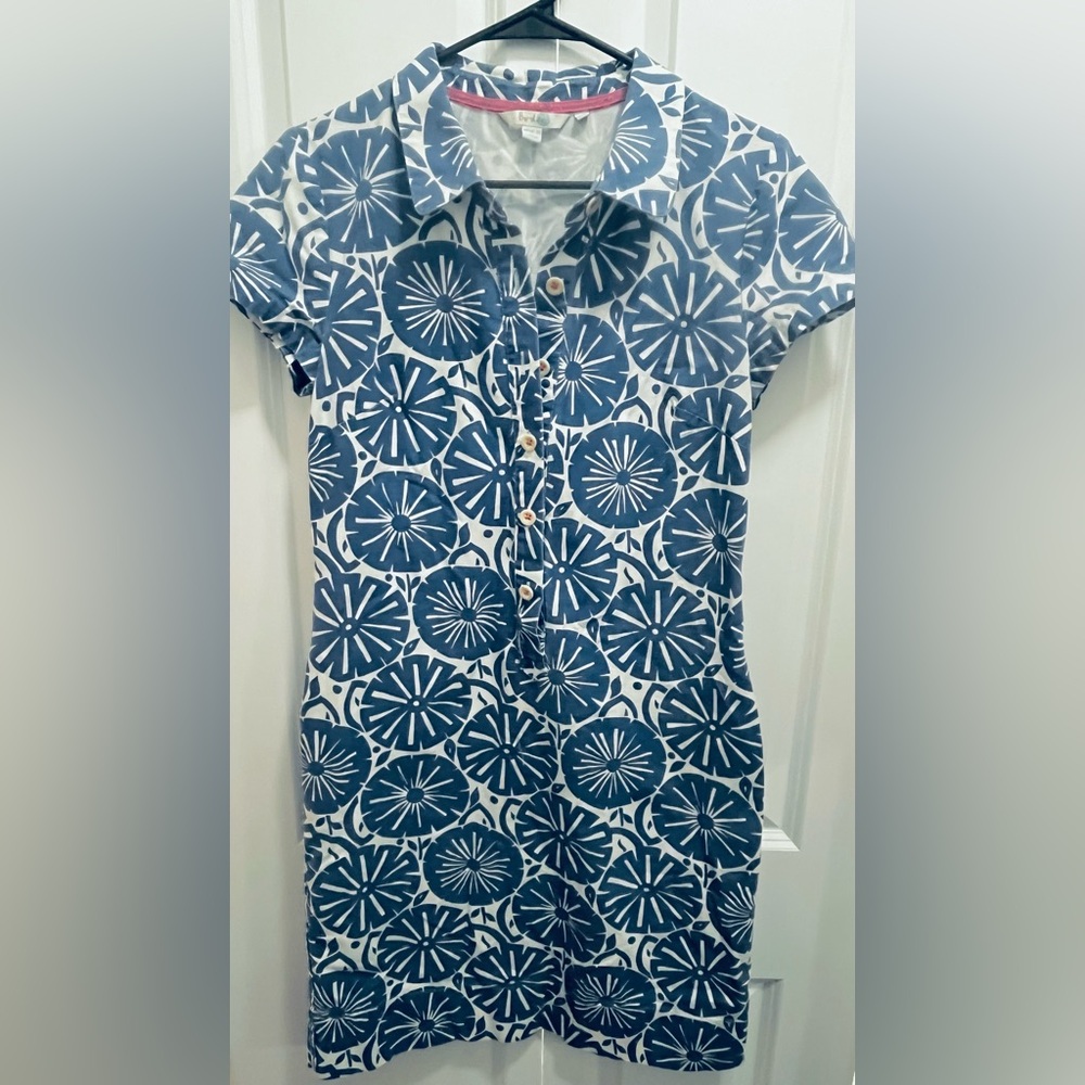 Boden Navy and White Floral Mini Dress